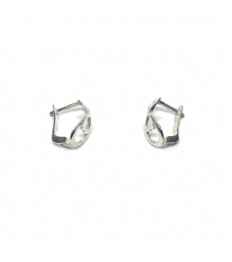 E000823 Genuine Sterling Silver Stylish Earrings Infinity Solid Hallmarked 925 Handmade